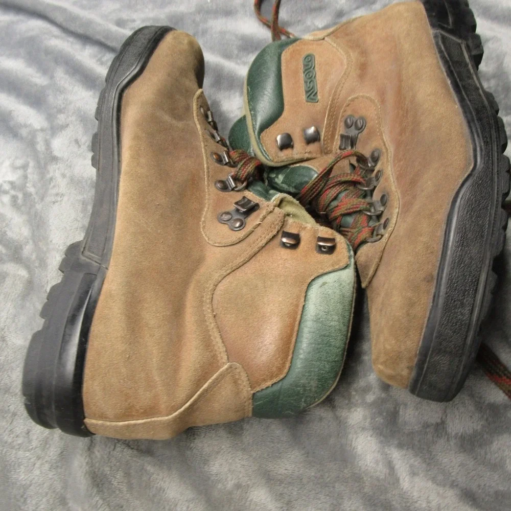 Asolo Boots Men 9‎ Brown Suede Leather Hiking Mountaineering Trail Joint Project